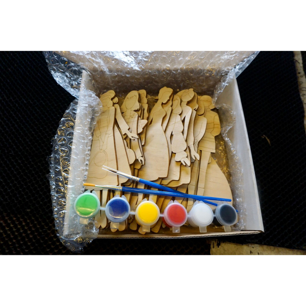 Bộ Gỗ Tô Mầu thời trang 20 hình mẫu - Tặng kèm Set màu + 2 cọ