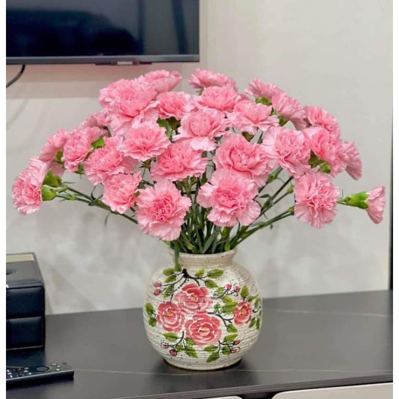 BÌNH VÒ TRÒN VẼ HOA