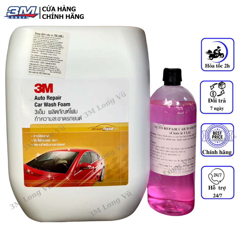 Xà bông rửa xe bọt tuyết , Nước rửa xe bọt tuyết 3M Car Wash Foam chiếc lẻ 1L - 3M Long Vu