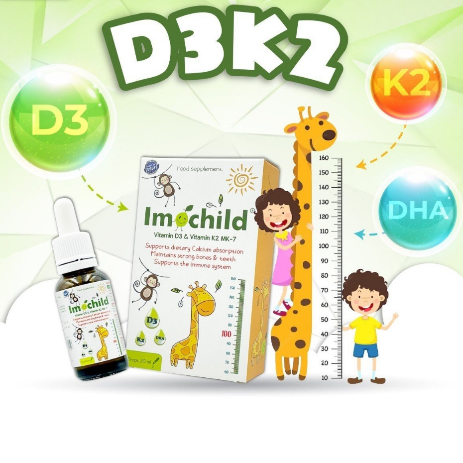 Vitamin D3 K2 MK7 và Canxi Sinh Học Calunik Giúp Bé Cao Lớn Vượt Trội - IMOCHILD