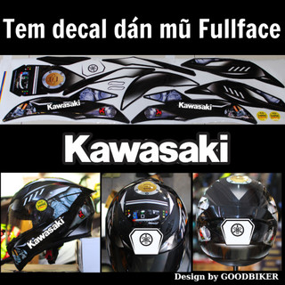 Tem dán mũ bảo hiểm Fullface tem KAWASAKI