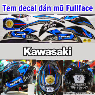 Tem dán mũ bảo hiểm Fullface tem KAWASAKI