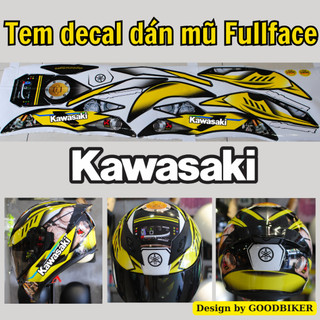 Tem dán mũ bảo hiểm Fullface tem KAWASAKI