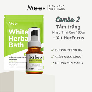 Combo dưỡng trắng da MEE NATURAL - Thảo mộc dưỡng trắng nhau thai cừu kết hợp xịt viêm nang lông 100ml