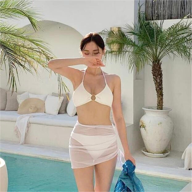 Set Bikini 2 Mảnh 3 chi Tiết ĐI Biển Sang Chảnh Đồ Bơi Nữ Cao Cấp Có Quây Che Mông Áo Tắm Sexy Nhập Khẩu L68 | BigBuy360 - bigbuy360.vn