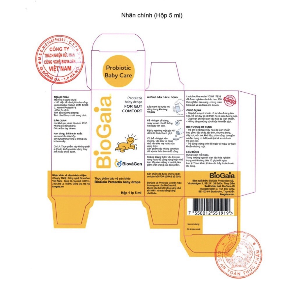 Men vi sinh BioGaia ProTectis Drops