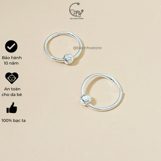 Bông tai bạc cho bé 1 bi xinh xắn bạc nhỏ store bt15