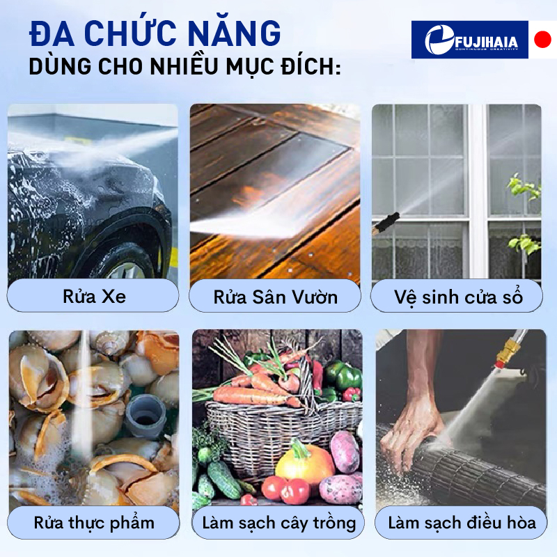 Máy rửa xe phun áp lực cao Fujihaia PW96 nhập khẩu chính hãng