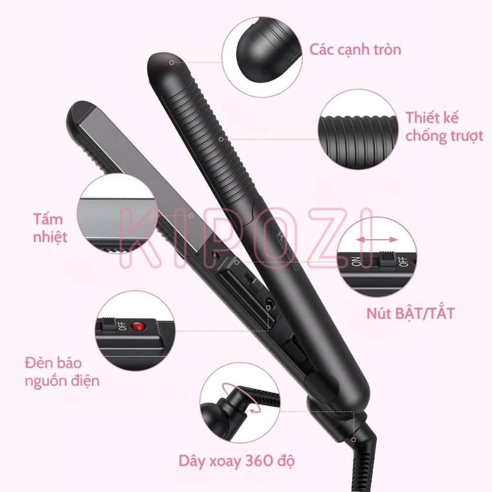 Máy duỗi tóc uốn tóc mini cao cấp Kipozi 125 4 trong 1 uốn tóc ép tóc không gây hư tổn tóc tiện lợi dùng đi du lịch