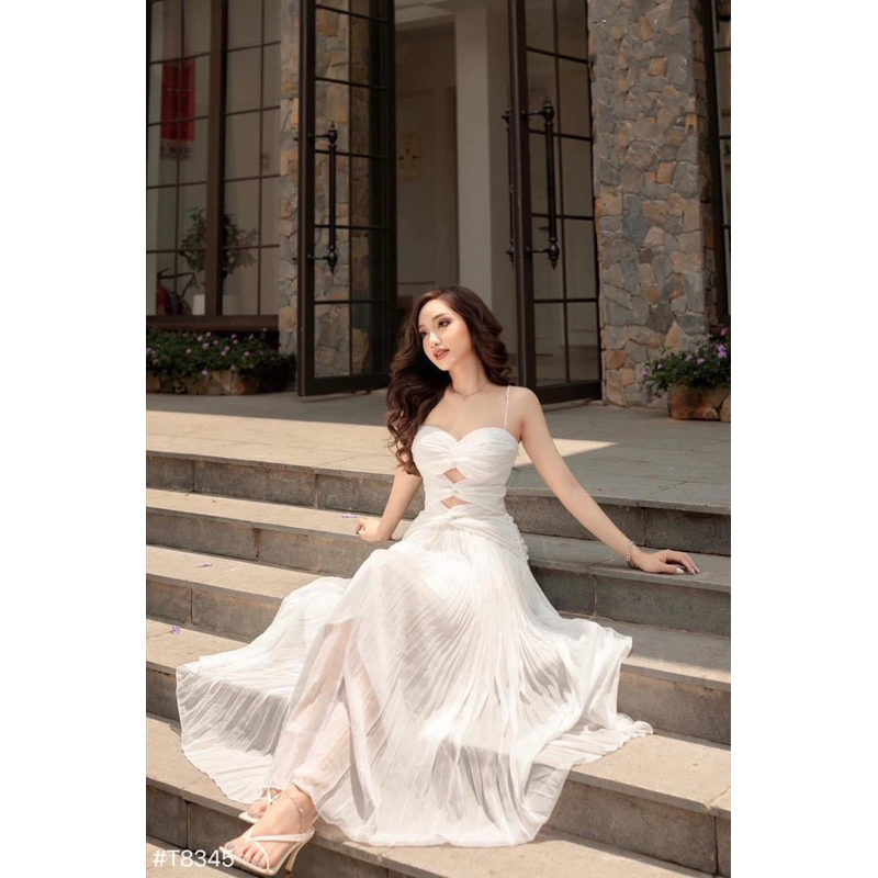 Váy maxi 2s xoắn ngực dáng tiểu thư mặc đi biển đầm nữ sexy