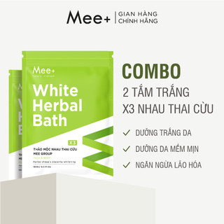 Combo 2 thảo mộc tắm trắng nhau thai cừu MEE NATURAL - Tắm trắng body dưỡng da mềm mại, sáng hồng