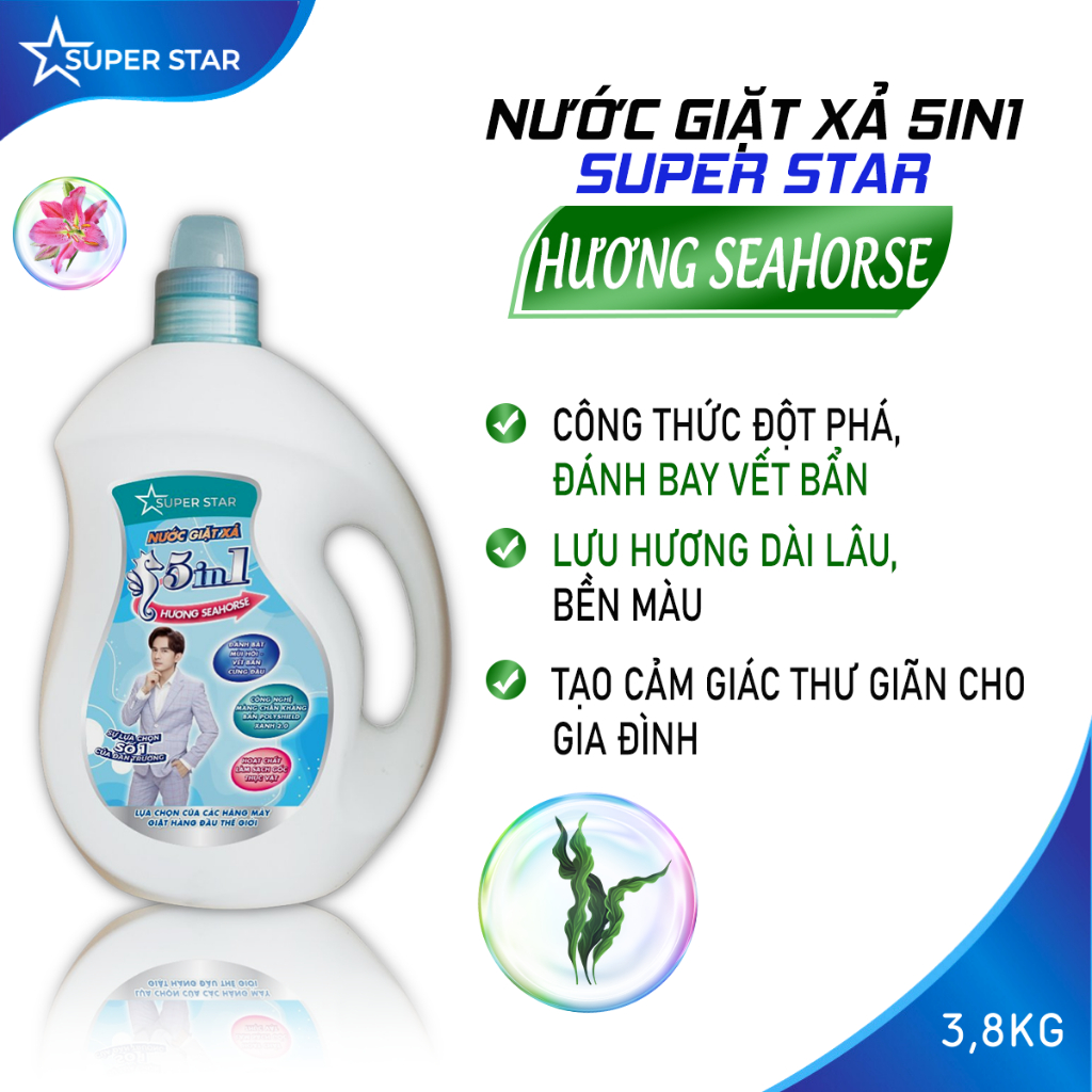Nước Giặt Xả Super Star 5in1 Lucky Star 3.8kg
