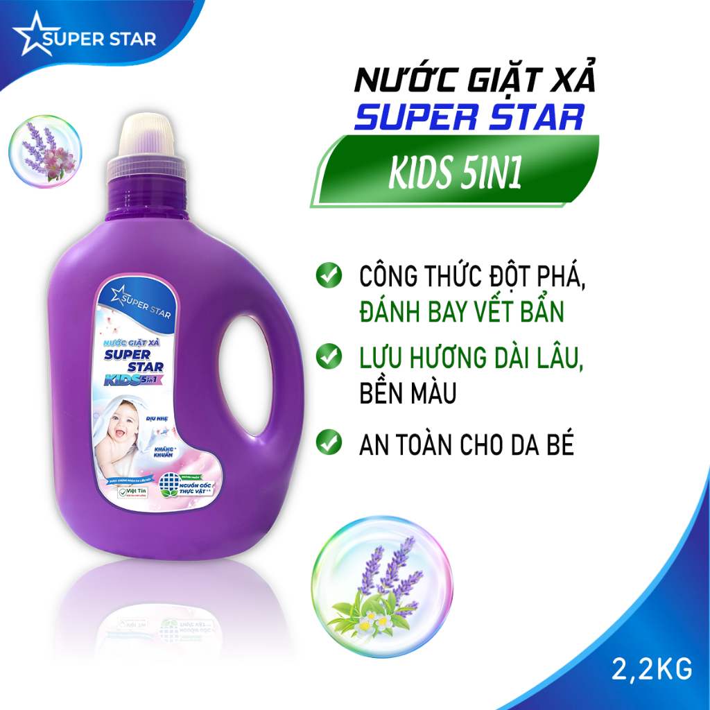 Nước Giặt Super Star 5in1 Kids Lucky Star - 2kg