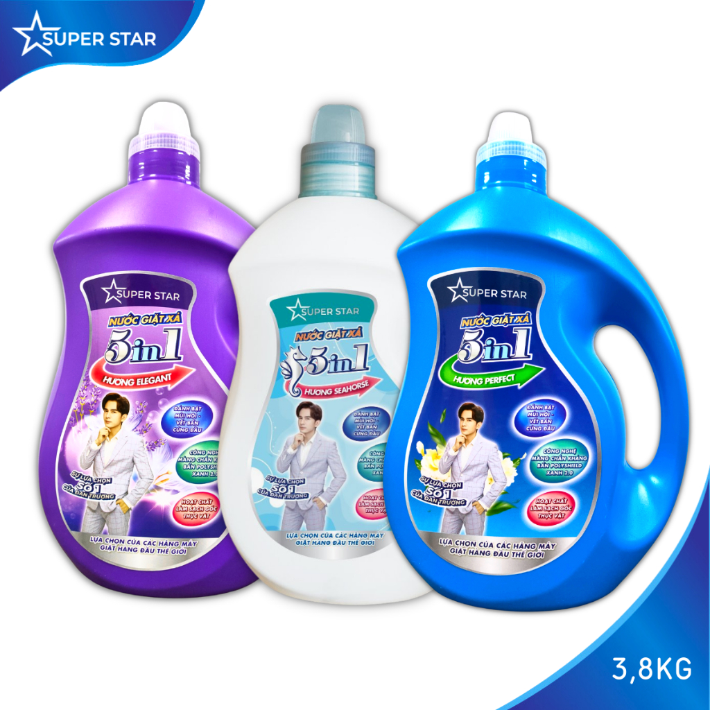 Nước Giặt Xả Super Star 5in1 Lucky Star 3.8kg