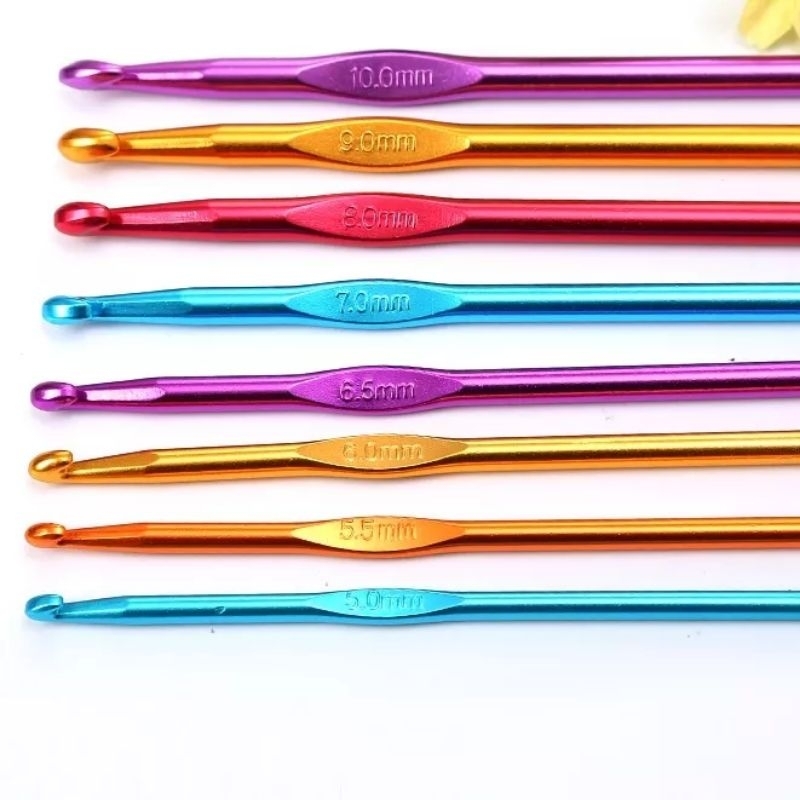 Cây móc len bằng nhôm size 2mm-10mm