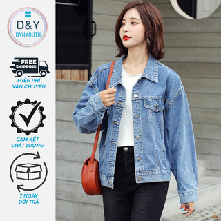 Áo khoác jean Nữ form rộng Hàn Quốc đẹp cao cấp DYNYOUTH phong cách trẻ trung năng động