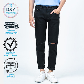 Quần jean Nam ôm skinny co giãn cao cấp rách gối DYNYOUTH phong cách siêu chất
