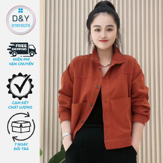 Áo khoác nữ kaki DYNYOUTH ngắn lửng croptop chống nắng phong cách hàn quốc