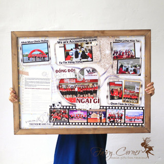 Khung hình gỗ 60x80 cm trang trí làm quà tặng chủ đề sinh nhật, chúc mừng, khai trương, tốt nghiệp, cưới