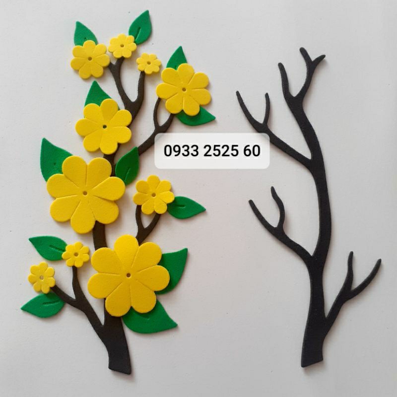 90 hoa xốp nhí, trộn 5 size - Dùng trang trí thiệp, bưu thiếp, phong thư, hộp quà,....