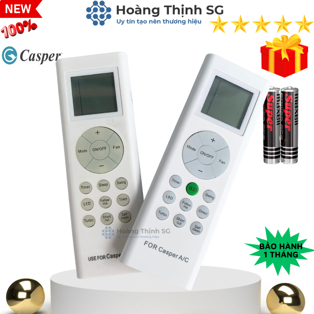 Điều khiển điều hòa CASPER, remote máy lạnh CASPER - Tặng kèm pin