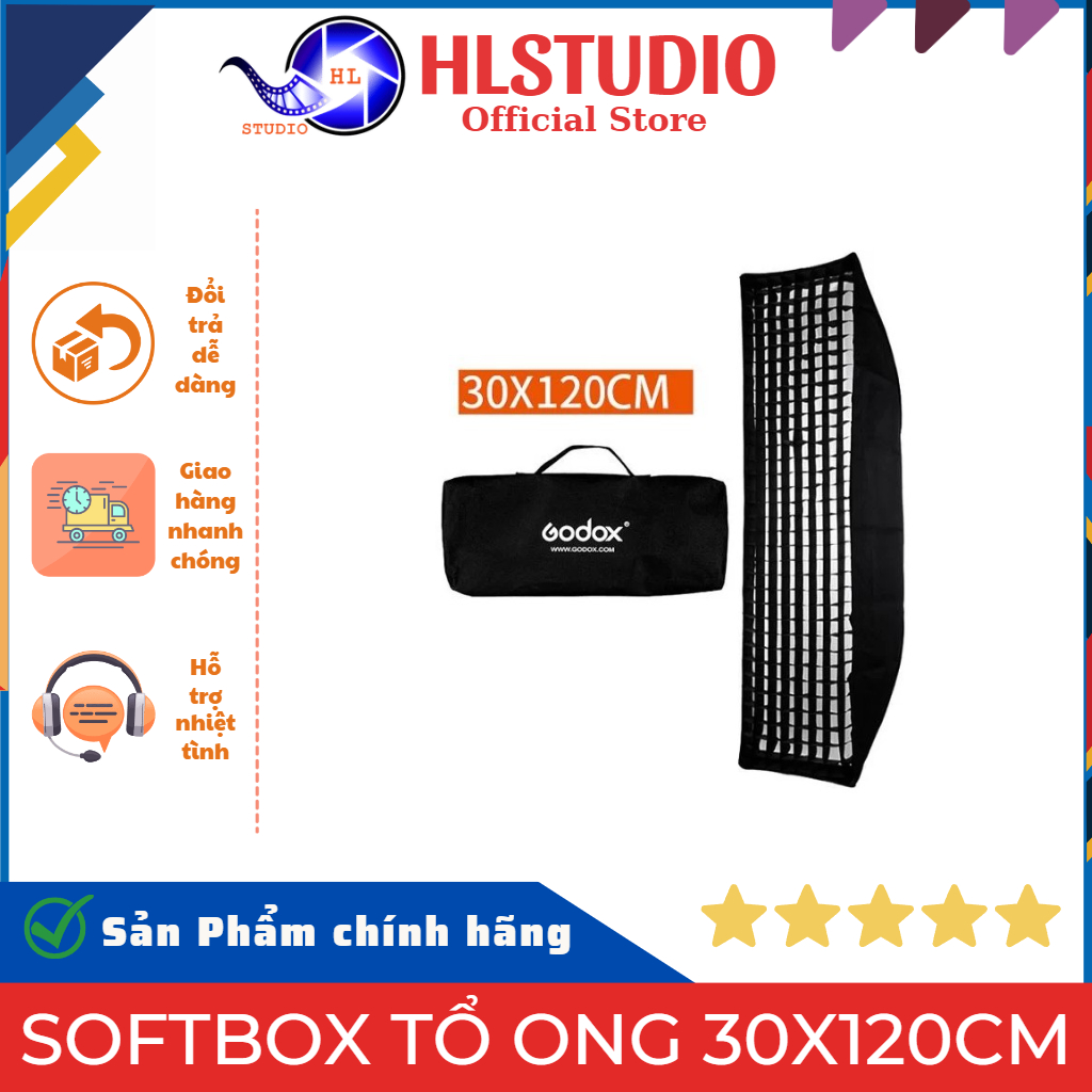 Softbox Godox Tổ Ong 30x120cm HL Studio