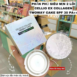 Phấn Phủ Cellio EX Collagen Twoway Cake 30g(kèm 1 lõi thay thế)