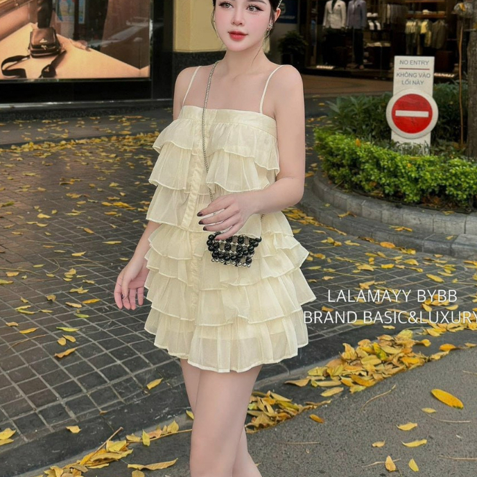 Sét áo nữ 2 dây xếp tầng xinh xắn, Đầm nữ 2 món 2 dây nhẹ nhàng cá tính thiết kế trẻ trung SOLO-SHOP- DN03