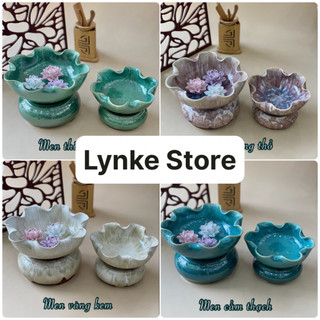 Bát Thả Hoa Thụ Lộc Kèm Đế Gốm Sứ Bát Tràng Cao Cấp Bát Minh Đường Tụ Thủy - Lynke Store