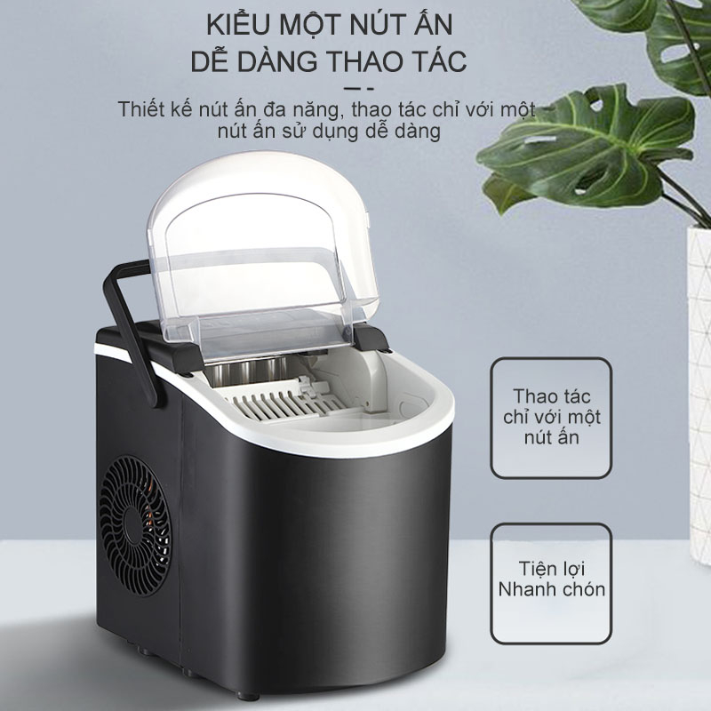Máy làm đá mini công suất lớn hoàntoàn tự động 15kg đá Tạo Đá Siêu Tốc Trong 6 - 8 Phút BH12 Tháng