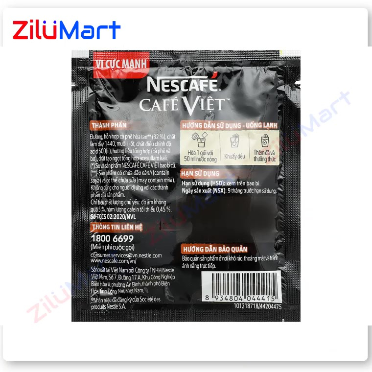 Cà phê đen đá NesCafe Cafe Việt gói 15g