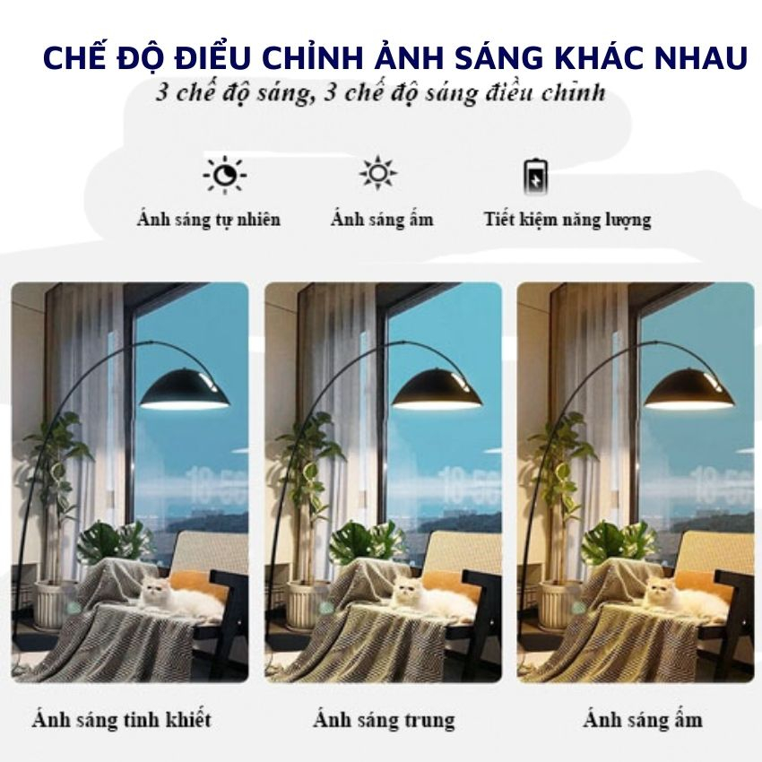 Đèn Cây Đứng Decor Phòng Khách, Đèn Đọc Sách, Phòng Ngủ Điều Chỉnh Được Thân Và Chao Đèn, Tặng Kèm Bóng Led 100K | BigBuy360 - bigbuy360.vn