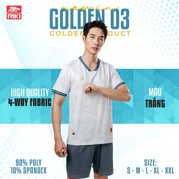 Bộ Quần Áo Đá Thể Thao Cao Cấp Riki Golden 3 - Chất Vải Mịn, Thấm Hút Vượt Trội