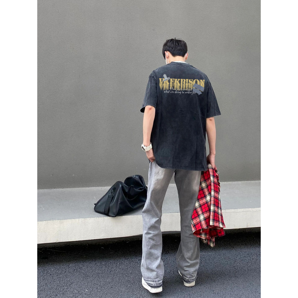 Áo Thun cotton Cổ Tròn In Họa Tiết Thời Trang hip hop Đường Phố