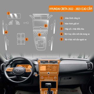 Dán PPF nội thất ô tô  Hyundai Creta 2022-2023 chống xước, che mờ vết xước.