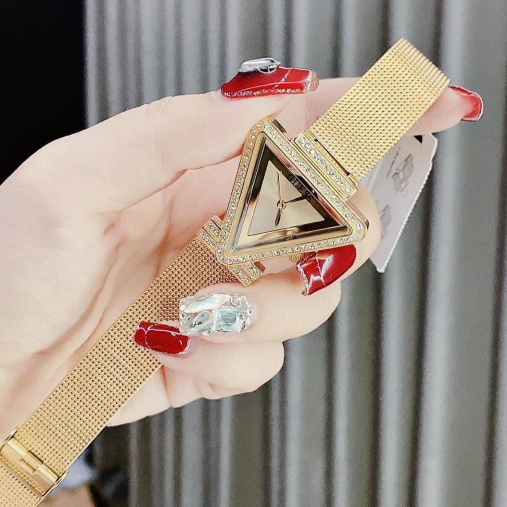 Đồng Hồ Nữ Guess GW0508L2 Dây Mesh Màu Gold Mặt Tam Giác 34mm