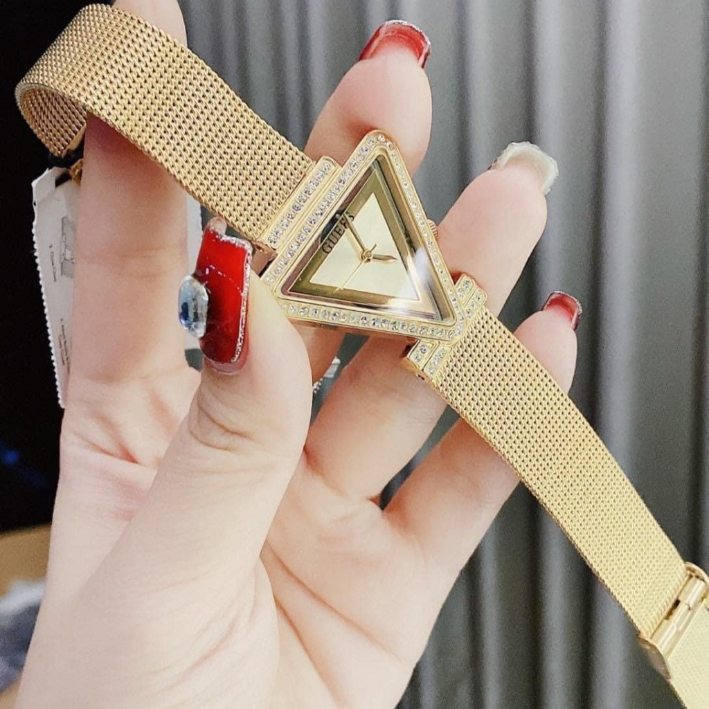 Đồng Hồ Nữ Guess GW0508L2 Dây Mesh Màu Gold Mặt Tam Giác 34mm
