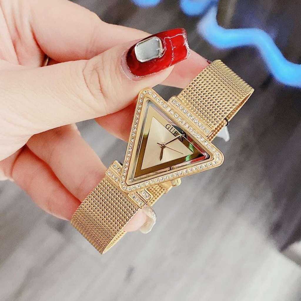 Đồng Hồ Nữ Guess GW0508L2 Dây Mesh Màu Gold Mặt Tam Giác 34mm