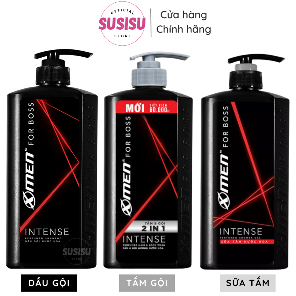 Dầu gội XMEN For Boss Intense Perfumed Shampoo 380g/650g - Tắm gội đầu X men - Sữa tắm nam Boss