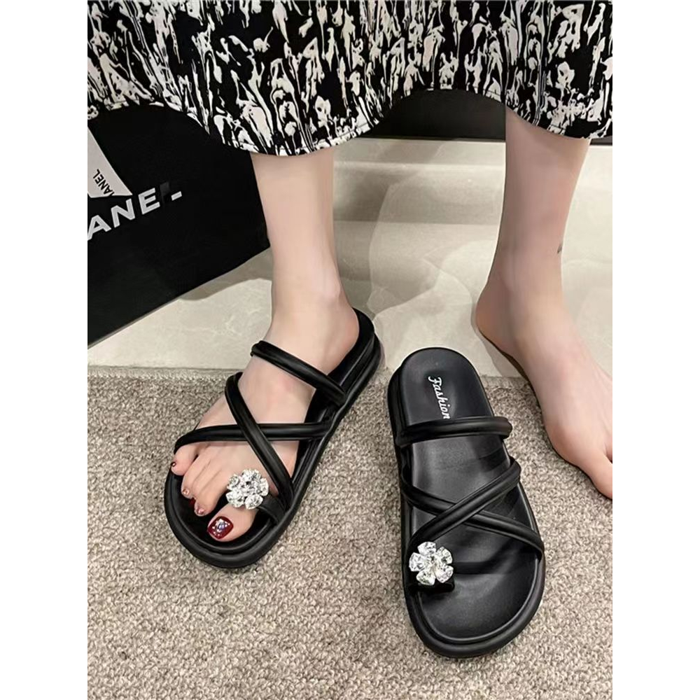 Dép nữ kim cương nước đáy dày mùa hè thời trang mới giải trí phiên bản Hàn Quốc