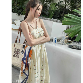 váy đầm nữ đầm babydoll dập ly in hoa siêu xinh, ĐÂM CỔ YẾM HOA NHÍ TIỂU THƯ GB9384938