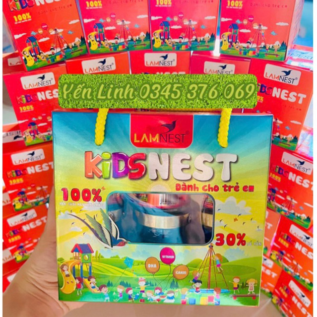 Lốc 6 hủ Yến Sào Chưng Sẵn Cho Bé KidNest LamNest tươi nguyên chất 30% yến hũ 70ml  - yensaocaocapla