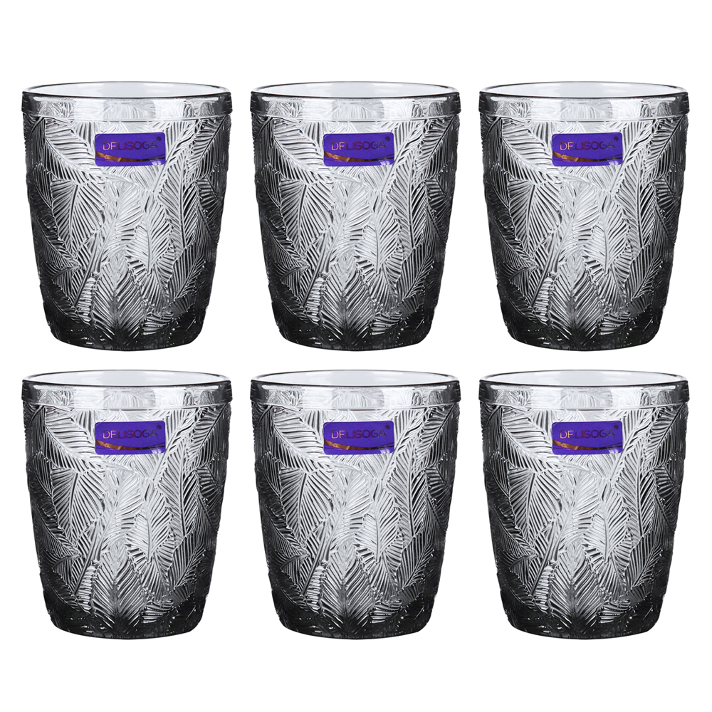 Bộ 6 ly thấp thủy tinh Deli Forest Grey 300ml - DSKB164-1H