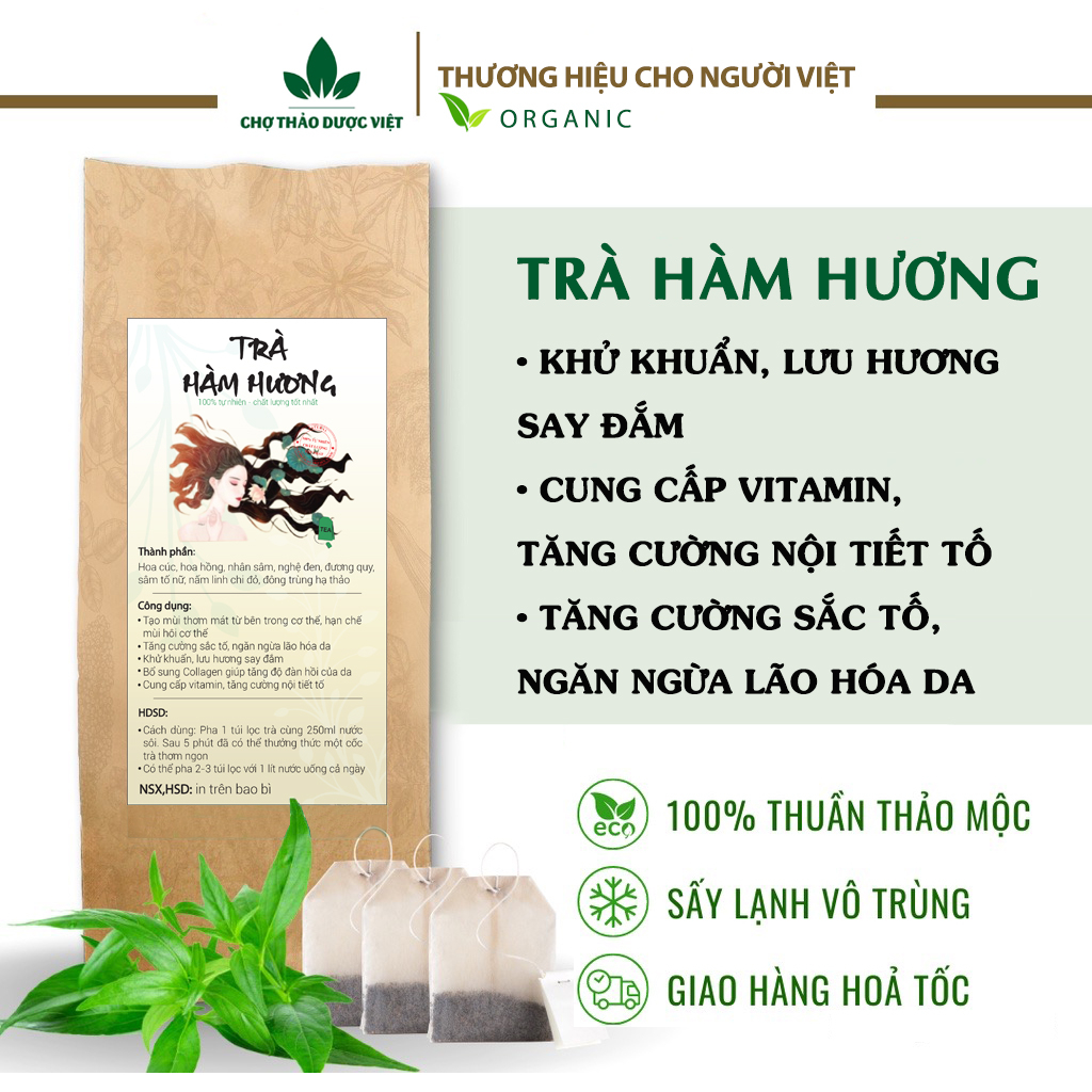 Trà hàm hương túi lọc (Trà tỏa hương, khửi mùi hôi, làm thơm cơ thể) - Chợ Thảo Dược Việt