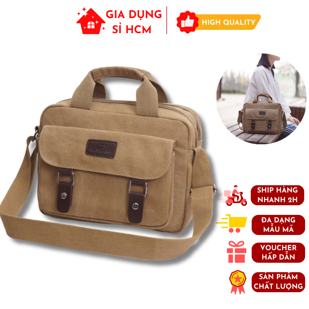 Cặp Đeo Chéo, Túi Đeo Đựng Laptop, Ipad Đi Học Đi Làm Phong Cách Vintage, Retro Dành Cho Nam, Nữ, Học Sinh