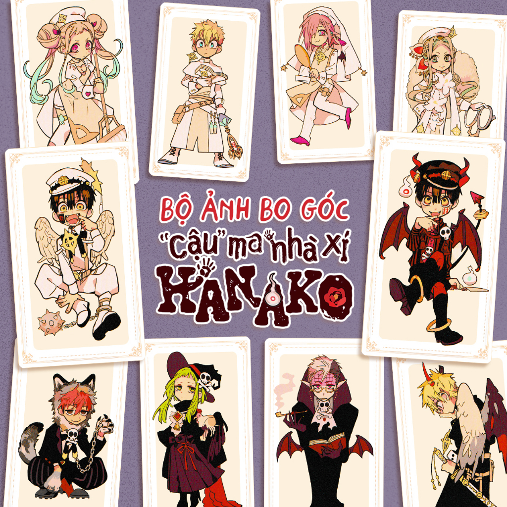 BỘ 10 ẢNH CARD BO GÓC HANAKO phiên bản thiên thần và ác qu ỷ - CẬU MA NHÀ XÍ Jibaku Shounen Hanako - DARUMANGA
