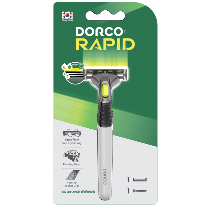 Combo Dao Cạo Râu 2 Lưỡi Và 4 Đầu Cạo Râu DORCO RAPID TNA4020-B - K2V Shop