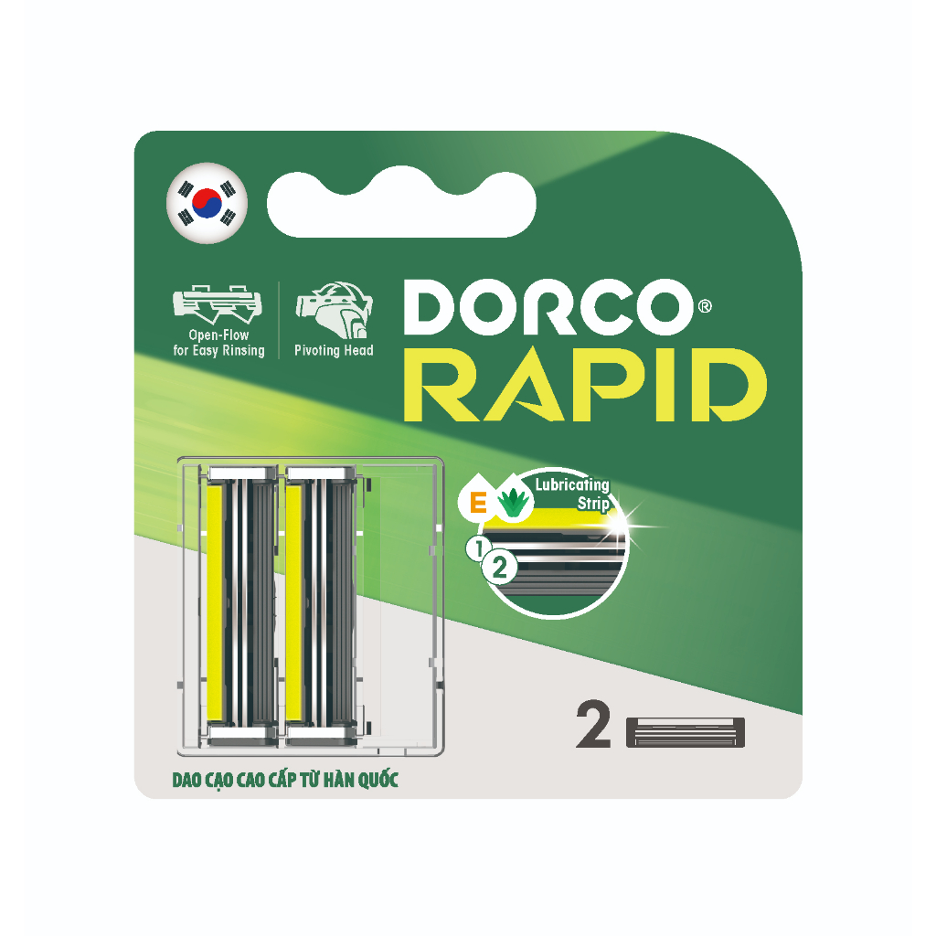 Combo Dao Cạo Râu 2 Lưỡi Và 4 Đầu Cạo Râu DORCO RAPID TNA4020-B - K2V Shop