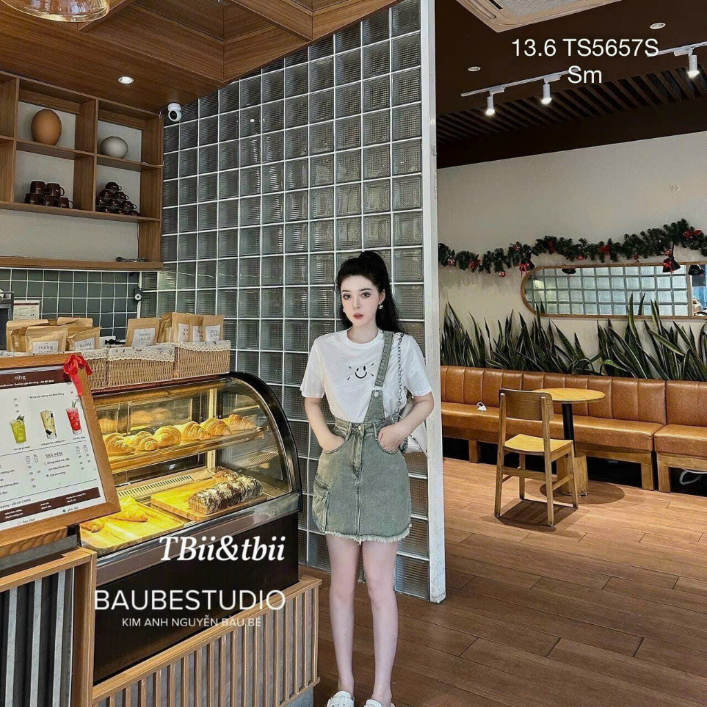 Đầm Yếm Jean Một Dây Túi Hộp Xịn Xò