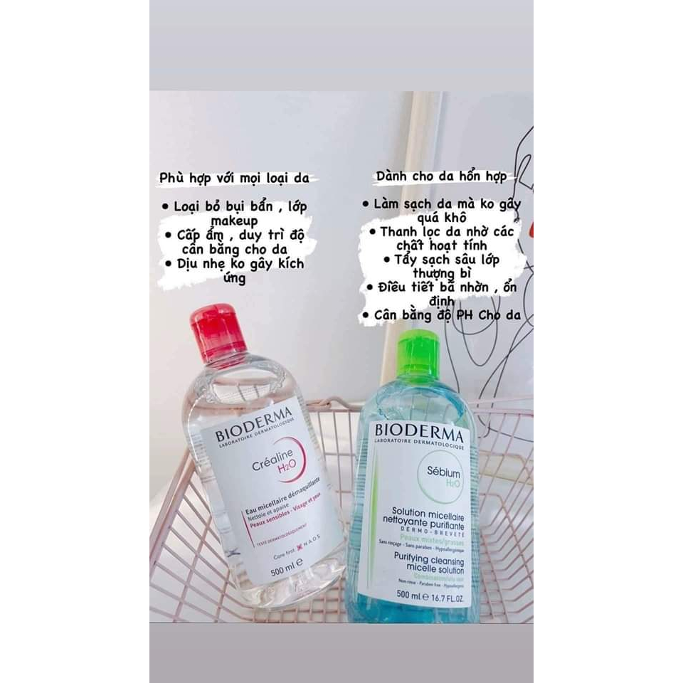 Nước tẩy trang bio 500ml - Cho Da Dầu, Da Khô và Da Nhậy Cảm